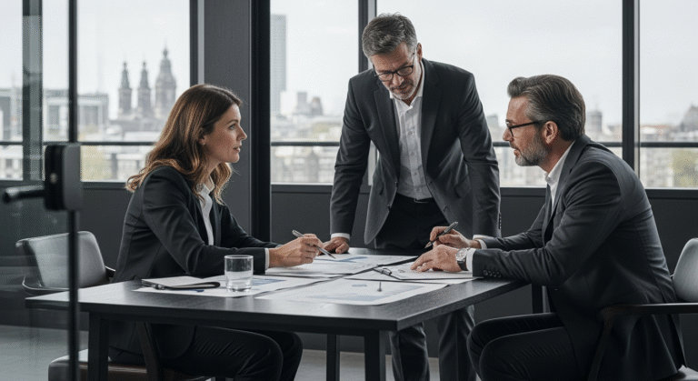 Illustration conceptuelle de la structuration optimale de propriété intellectuelle via une holding IP aux Pays-Bas post-Série A.