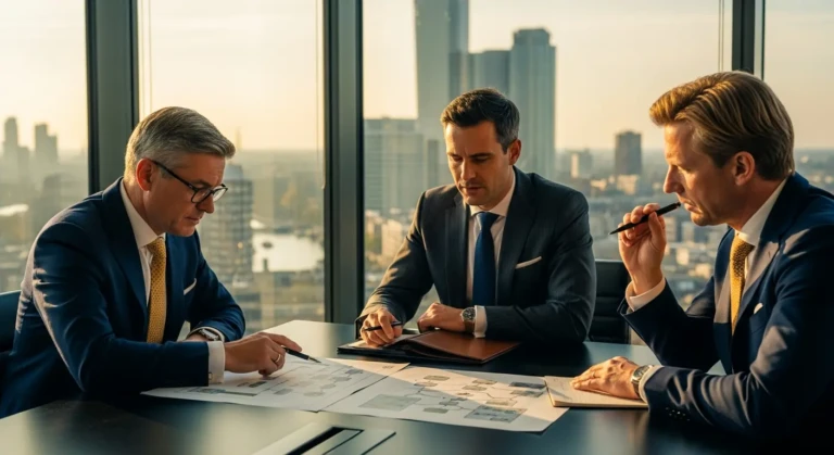 Illustration conceptuelle de la Holding Pays-Bas BV, ses avantages fiscaux et l'importance de la substance économique post-BEPS.