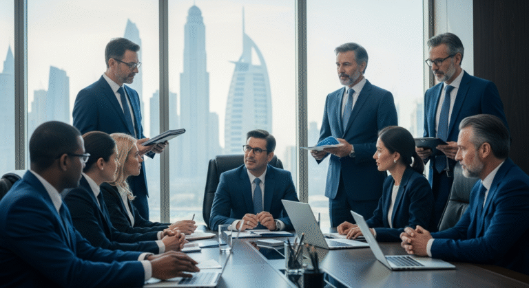 Illustration des nouvelles règles TVA aux ÉAU en 2026 simplifiant les procédures fiscales pour les entreprises internationales